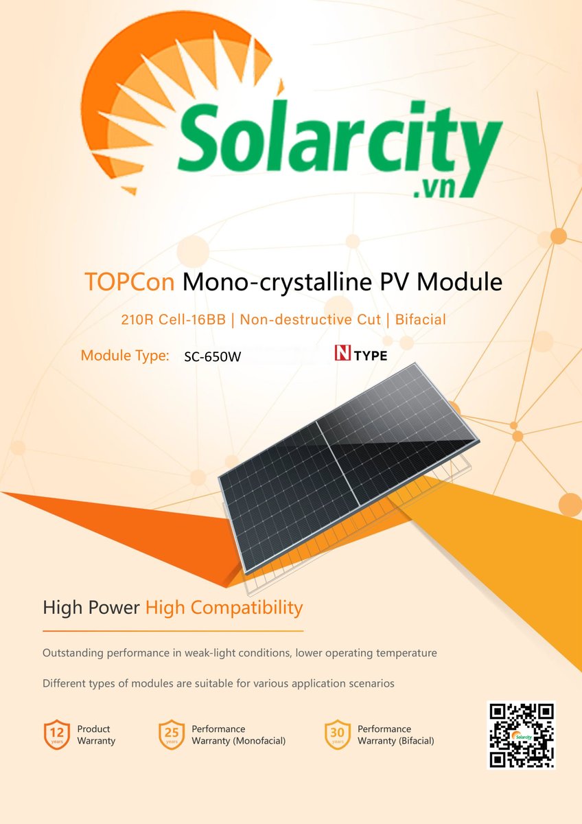 TẤM PIN MẶT TRỜI SOLARCITY 650W 2 MẶT KÍNH BIFACIAL - Ảnh 3